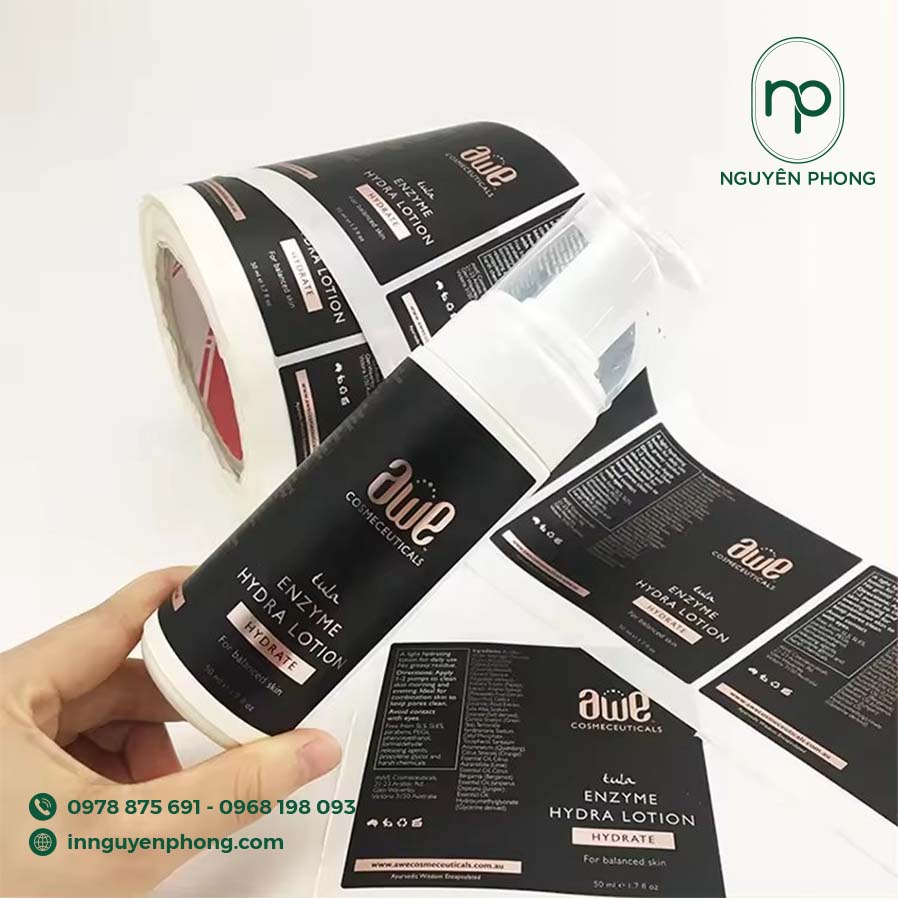 Mẫu decal cuộn dán lọ